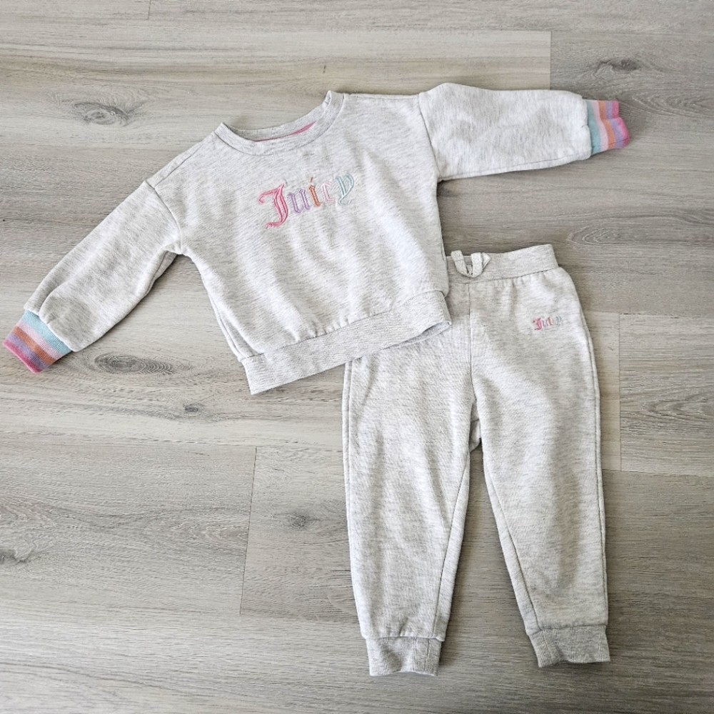 Juicy couture kids jogger set 2T sweatshirt sweatpant winter casual kids fashion